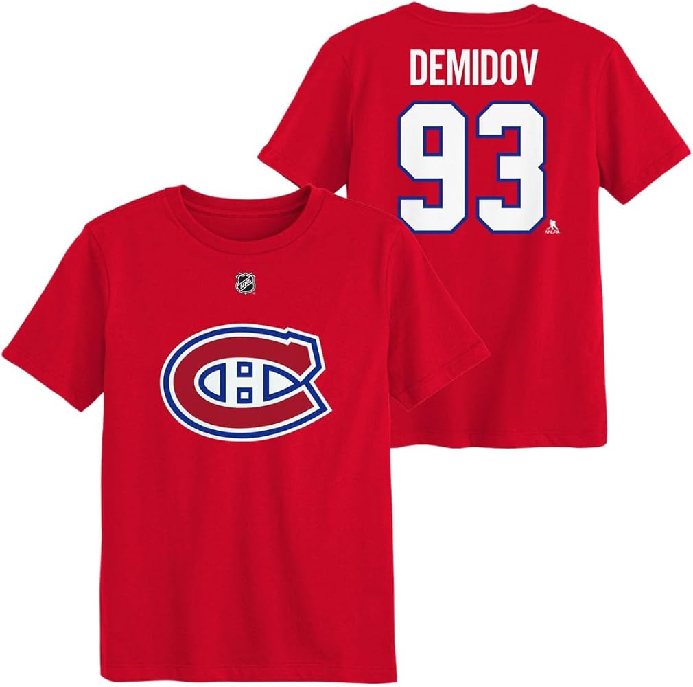 T-SHIRT NHL IVAN DEMIDOV FANATICS XL 18/20 ANS ENFANT ROUGE