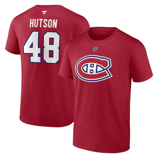 T-SHIRT NHL LANE HUTSON FANATICS XL 18/20 ANS ENFANT ROUGE