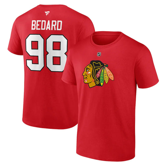T-SHIRT NHL CONNOR BEDARD FANATICS SMALL ADULTE ROUGE